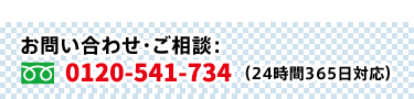 お問い合わせ・ご相談　0120-541-734(24時間365日対応)